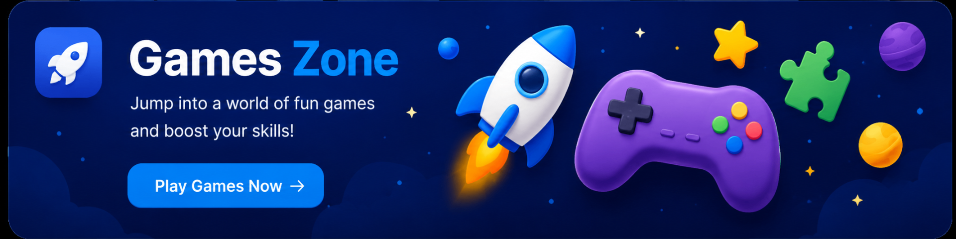 Games Zone — Jump into a world of fun games and boost your skills